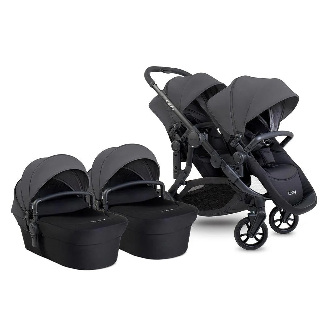 iCandy Orange 4 Complete Twin Pushchair Bundle with Accessories - Fossil