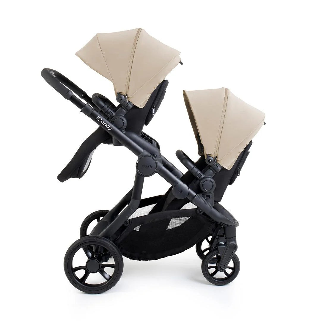 iCandy Orange 4 Complete Twin Pushchair Bundle with Accessories - Latte