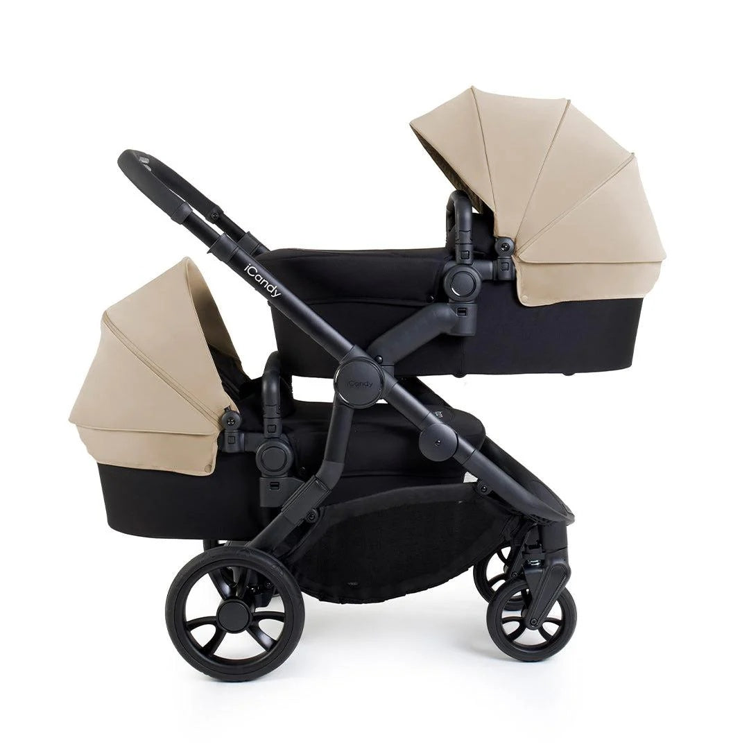 iCandy Orange 4 Complete Twin Pushchair Bundle with Accessories - Latte