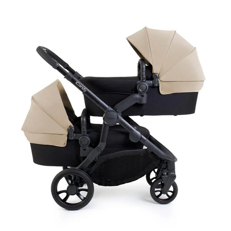 iCandy Orange 4 Complete Twin Pushchair Bundle with Accessories - Latte