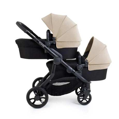 iCandy Orange 4 Complete Twin Pushchair Bundle with Accessories - Latte