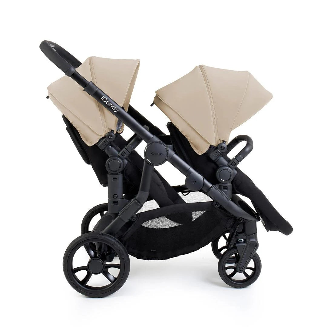 iCandy Orange 4 Complete Twin Pushchair Bundle with Accessories - Latte