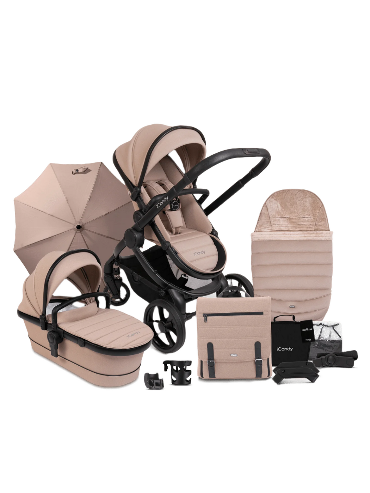 iCandy Peach 7 Complete Travel System with BeSafe Go Beyond and ISOFIX Base - Cookie