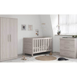 Little Acorns Amalfi 3 Piece Nursery Furniture Set with Cot Bed, Dresser and Wardrobe - Grey Ash