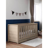 Little Acorns Ellesmere 3 Piece Nursery Furniture Set with Cot Bed, Under Drawer, Dresser and Wardrobe - Grey Ash