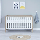 Babymore Luno Cot Bed - White / Oak