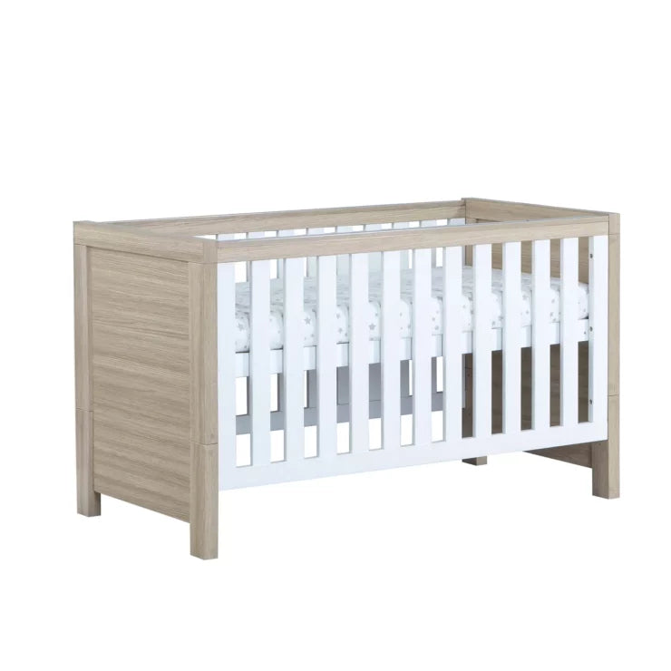 Babymore Luno Cot Bed - White / Oak