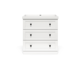 Silver Cross Bromley 3 Piece Nursery Furniture Set with Convertible Cot to Toddler Bed, Dresser & Wardrobe - White