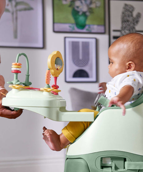Mamas & Papas Baby Bug 3-in-1 Floor & Booster Seat with Activity Tray - Eucalyptus Green