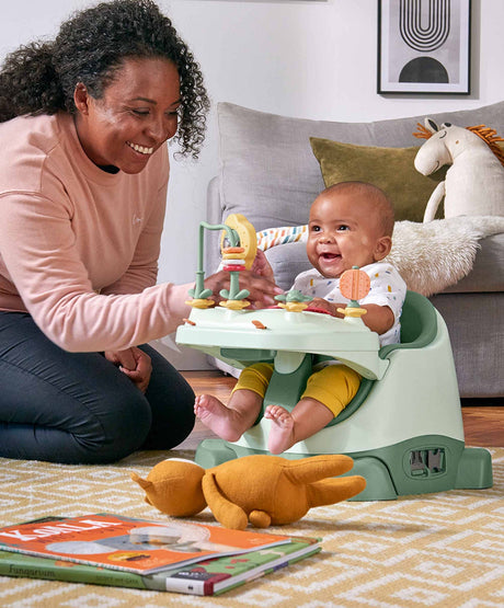 Mamas & Papas Baby Bug 3-in-1 Floor & Booster Seat with Activity Tray - Eucalyptus Green