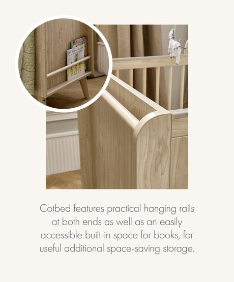 Mamas & Papas Coxley 2 Piece Nursery Furniture Set with Cot Bed & Dresser - Natural/Olive Green