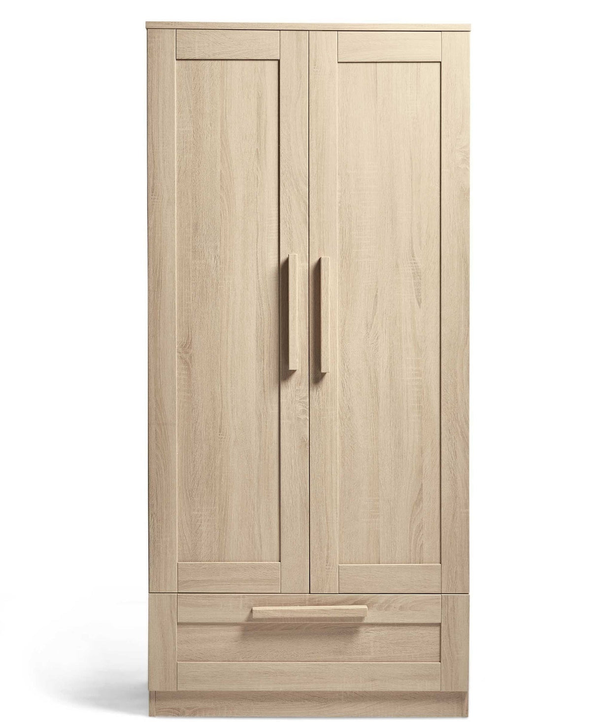 Mamas & Papas Atlas 3 Piece Nursery Furniture Set with Cot Bed, Dresser & Wardrobe - Light Oak