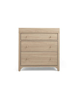 Mamas & Papas Barton 3 Piece Nursery Furniture Set with Cot Bed, Dresser and Wardrobe - Natural Oak