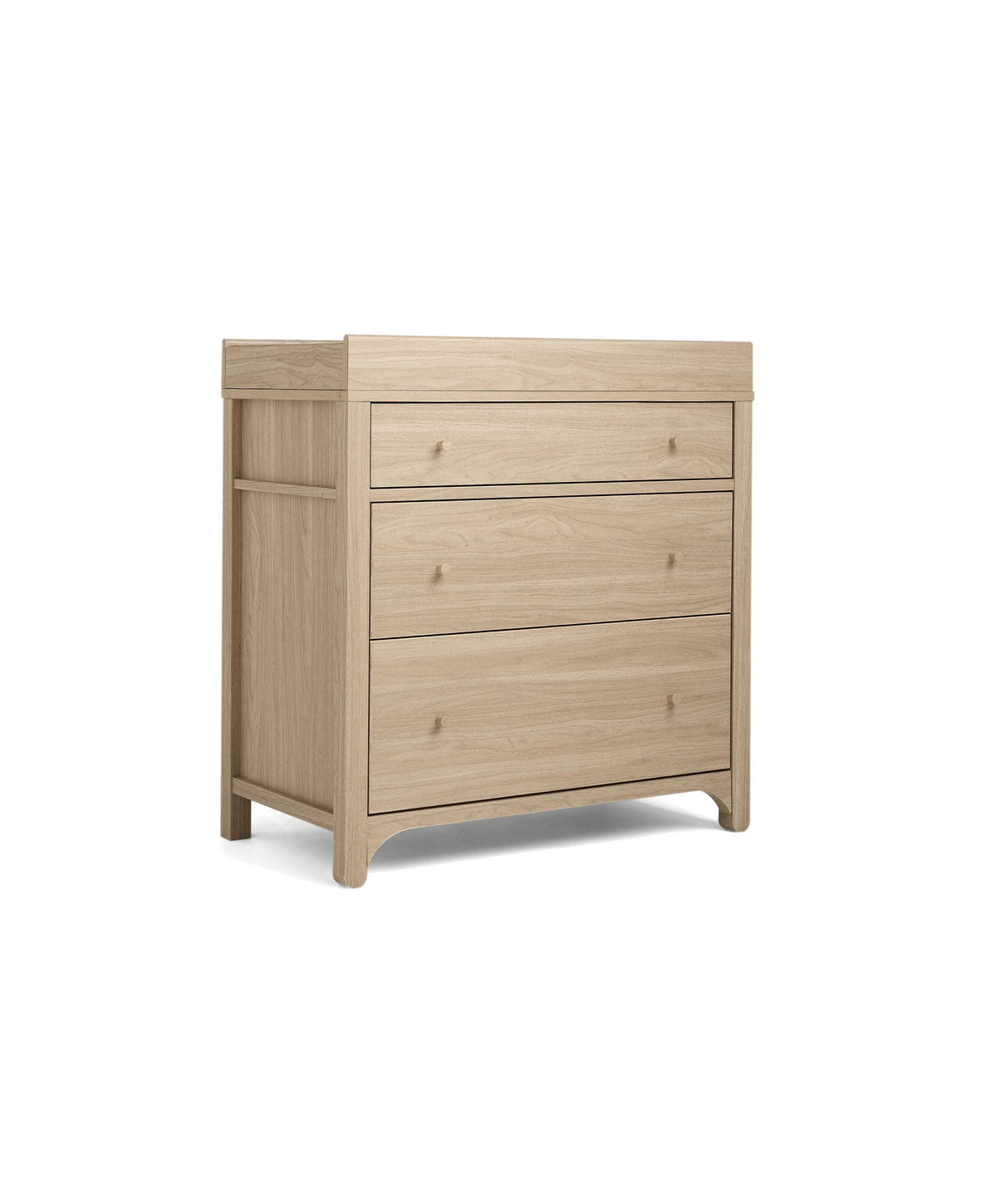 Mamas & Papas Barton 3 Piece Nursery Furniture Set with Cot Bed, Dresser and Wardrobe - Natural Oak