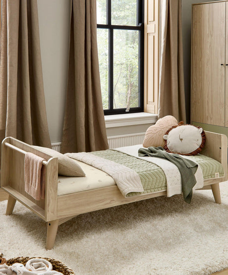 Mamas & Papas Coxley 2 Piece Nursery Furniture Set with Cot Bed & Dresser - Natural/Olive Green