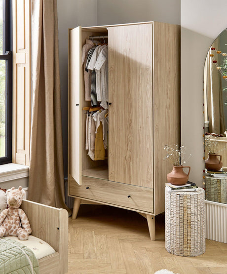 Mamas & Papas Coxley Wardrobe - Natural/Olive Green