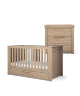 Mamas & Papas Franklin 2 Piece Nursery Furniture Set with Cot Bed and Dresser - Oak
