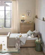 Mamas & Papas Franklin 3 Piece Nursery Furniture Set with Cot Bed, Dresser and Wardrobe - Oak