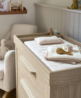 Mamas & Papas Franklin 3 Piece Nursery Furniture Set with Cot Bed, Dresser and Wardrobe - Oak