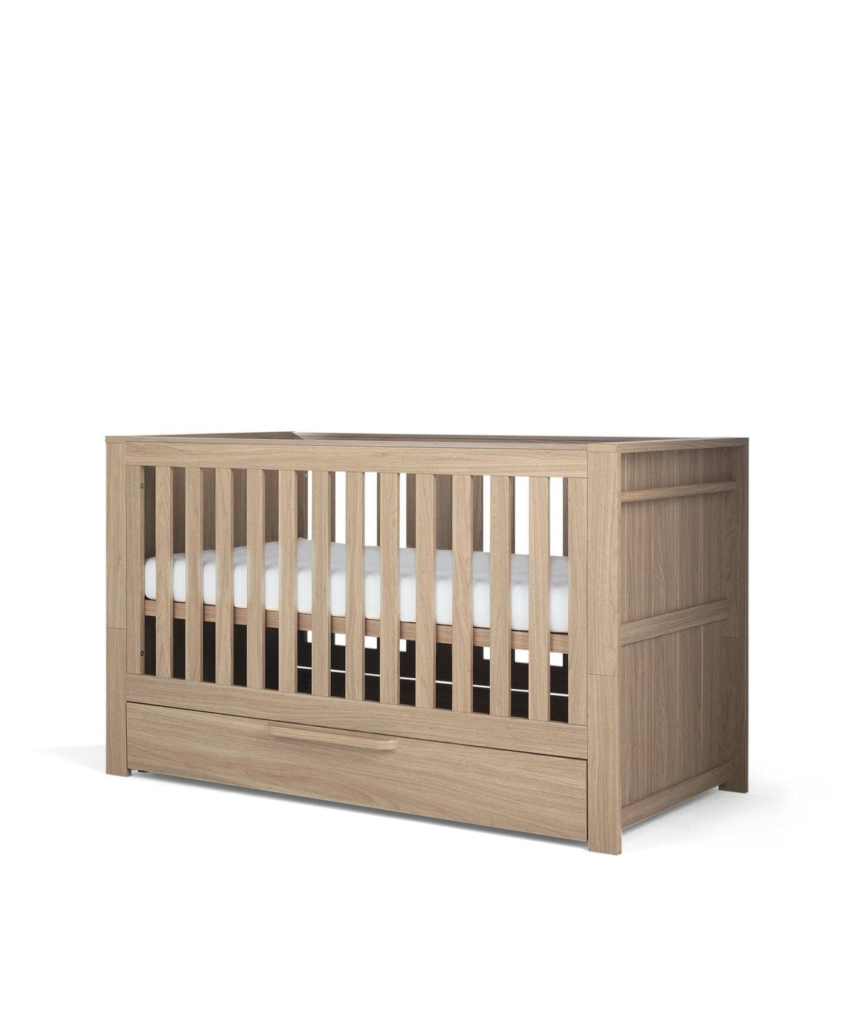 Mamas & Papas Franklin 3 Piece Nursery Furniture Set with Cot Bed, Dresser and Wardrobe - Oak