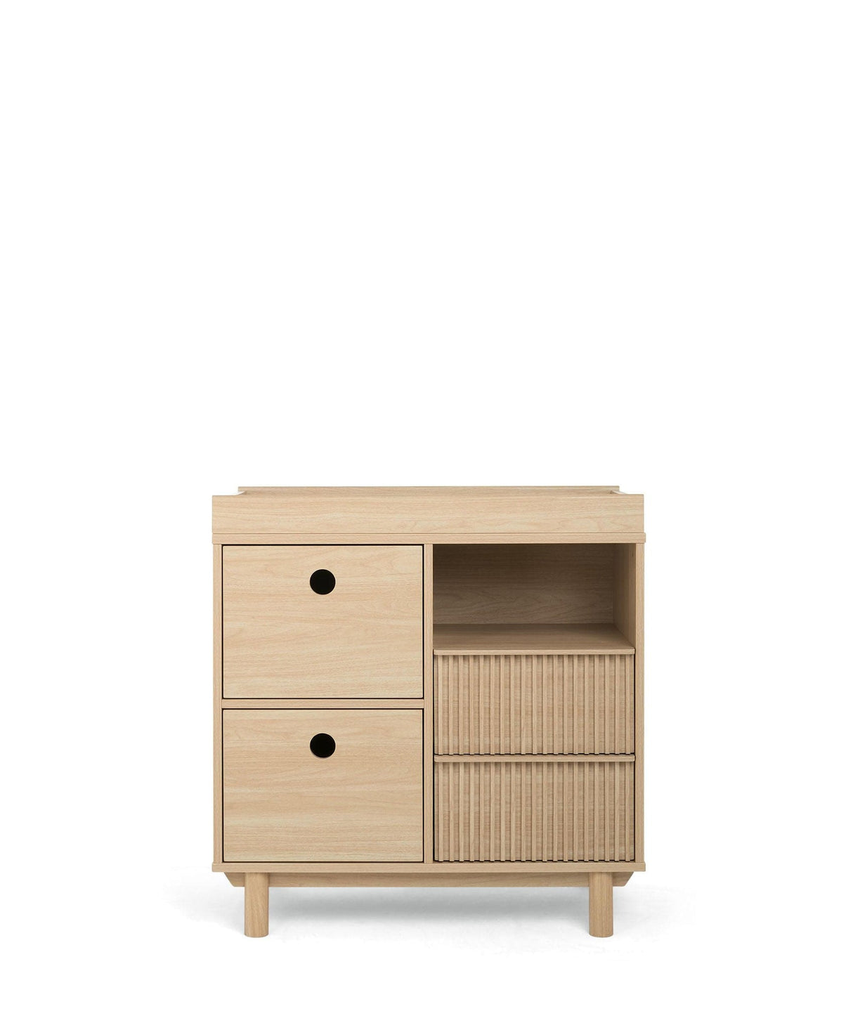 Mamas & Papas Oska 3 Piece Nursery Furniture Set with Cot Bed, Dresser and Wardrobe - Natural Oak