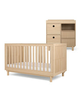 Mamas & Papas Oska 2 Piece Nursery Furniture Set with Cot Bed and Dresser - Natural Oak