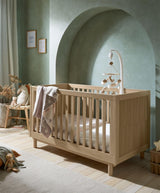 Mamas & Papas Oska 2 Piece Nursery Furniture Set with Cot Bed and Wide Dresser - Natural Oak