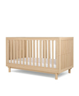 Mamas & Papas Oska 2 Piece Nursery Furniture Set with Cot Bed and Wide Dresser - Natural Oak