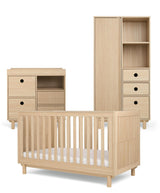 Mamas & Papas Oska 3 Piece Nursery Furniture Set with Cot Bed, Dresser and Wardrobe - Natural Oak