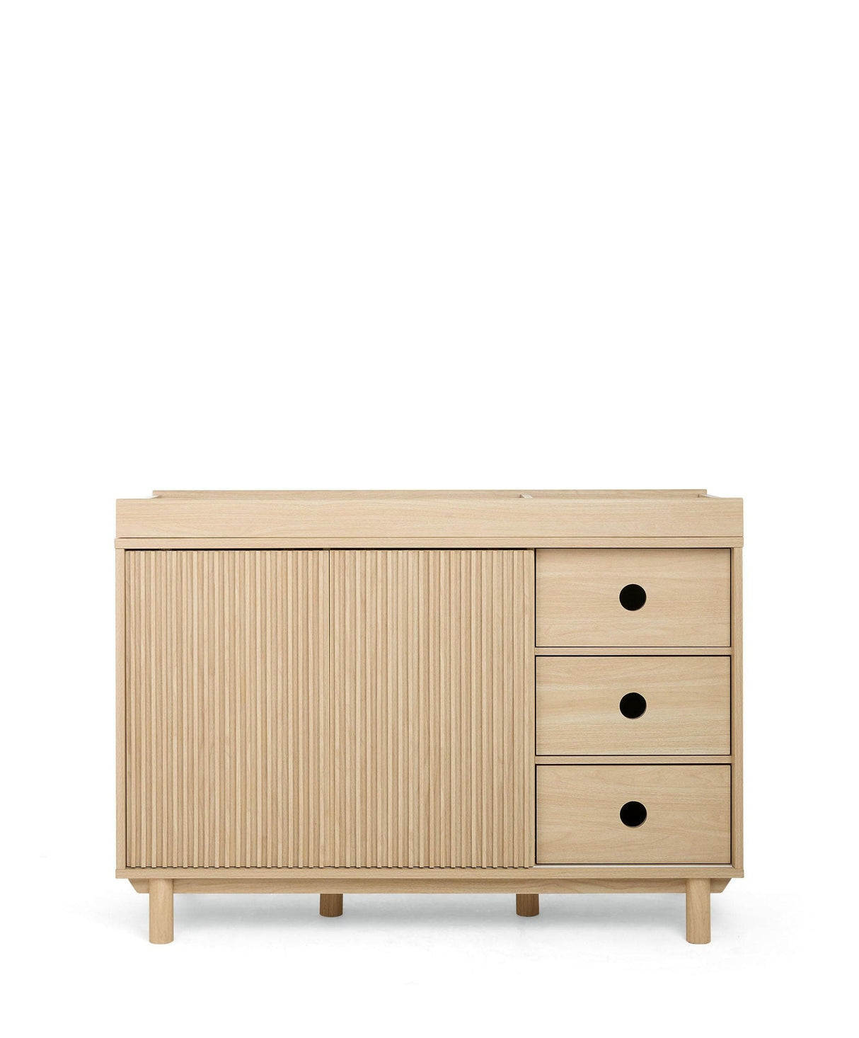 Mamas & Papas Oska 2 Piece Nursery Furniture Set with Cot Bed and Wide Dresser - Natural Oak
