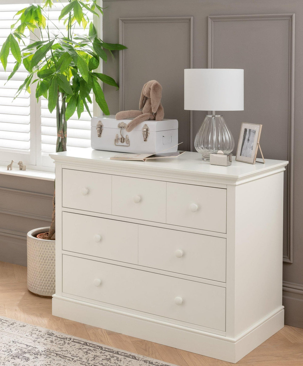 Mamas & Papas Oxford 2 Piece Nursery Furniture Set with Cot Bed and Dresser - White