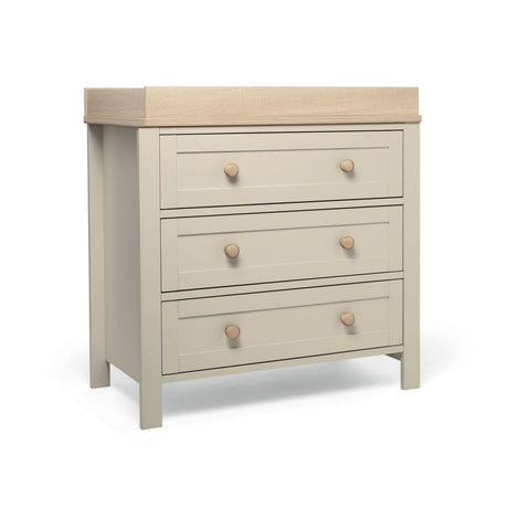 Mamas & Papas Wedmore 3 Piece Nursery Furniture Set with Cot Bed, Dresser and Wardrobe - Cashmere/Oak