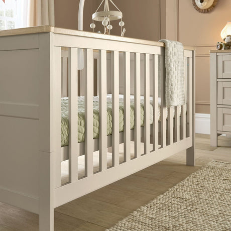 Mamas & Papas Wedmore 3 Piece Nursery Furniture Set with Cot Bed, Dresser and Wardrobe - Cashmere/Oak