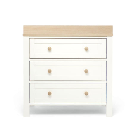 Mamas & Papas Wedmore 3 Piece Nursery Furniture Set with Cot Bed, Dresser and Wardrobe - White/Oak