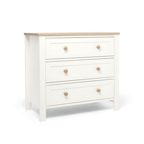 Mamas & Papas Wedmore 3 Piece Nursery Furniture Set with Cot Bed, Dresser and Wardrobe - White/Oak