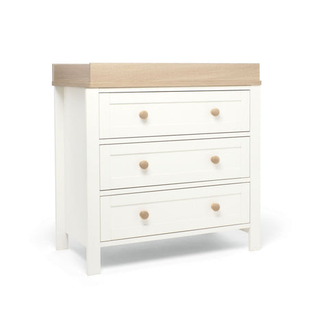 Mamas & Papas Wedmore 3 Piece Nursery Furniture Set with Cot Bed, Dresser and Wardrobe - White/Oak