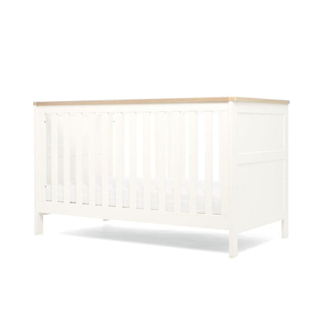 Mamas & Papas Wedmore 3 Piece Nursery Furniture Set with Cot Bed, Dresser and Wardrobe - White/Oak