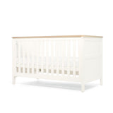 Mamas & Papas Wedmore 3 Piece Nursery Furniture Set with Cot Bed, Dresser and Wardrobe - White/Oak