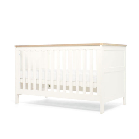 Mamas & Papas Wedmore 3 Piece Nursery Furniture Set with Cot Bed, Dresser and Wardrobe - White/Oak