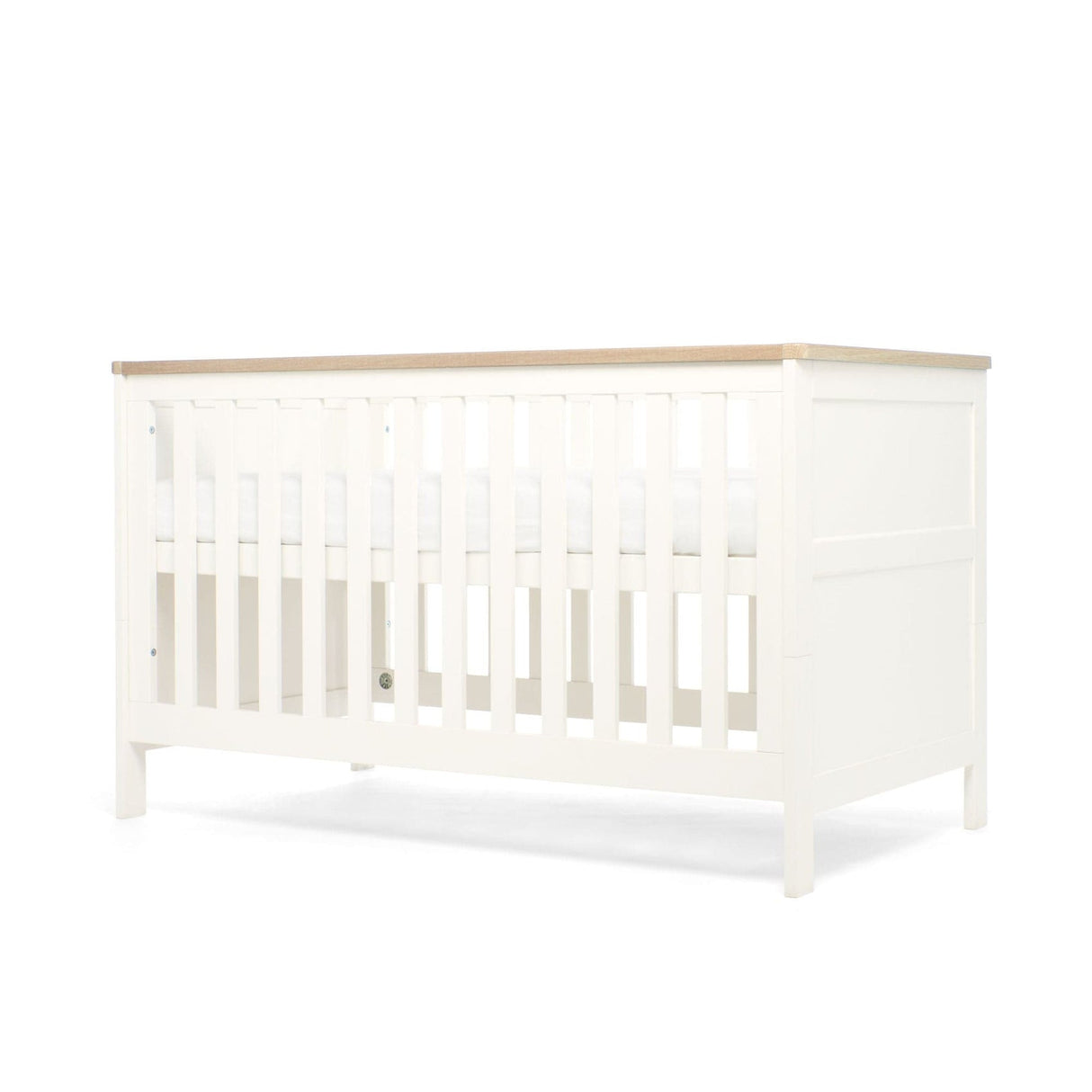 Mamas & Papas Wedmore 3 Piece Nursery Furniture Set with Cot Bed, Dresser and Wardrobe - White/Oak