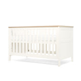 Mamas & Papas Wedmore 3 Piece Nursery Furniture Set with Cot Bed, Dresser and Wardrobe - White/Oak