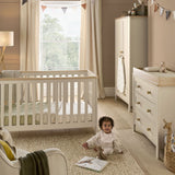 Mamas & Papas Wedmore 3 Piece Nursery Furniture Set with Cot Bed, Dresser and Wardrobe - Cashmere/Oak