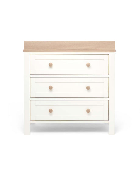 Mamas & Papas Wedmore 2 Piece Nursery Furniture Set with Cot Bed and Dresser - White & Natural