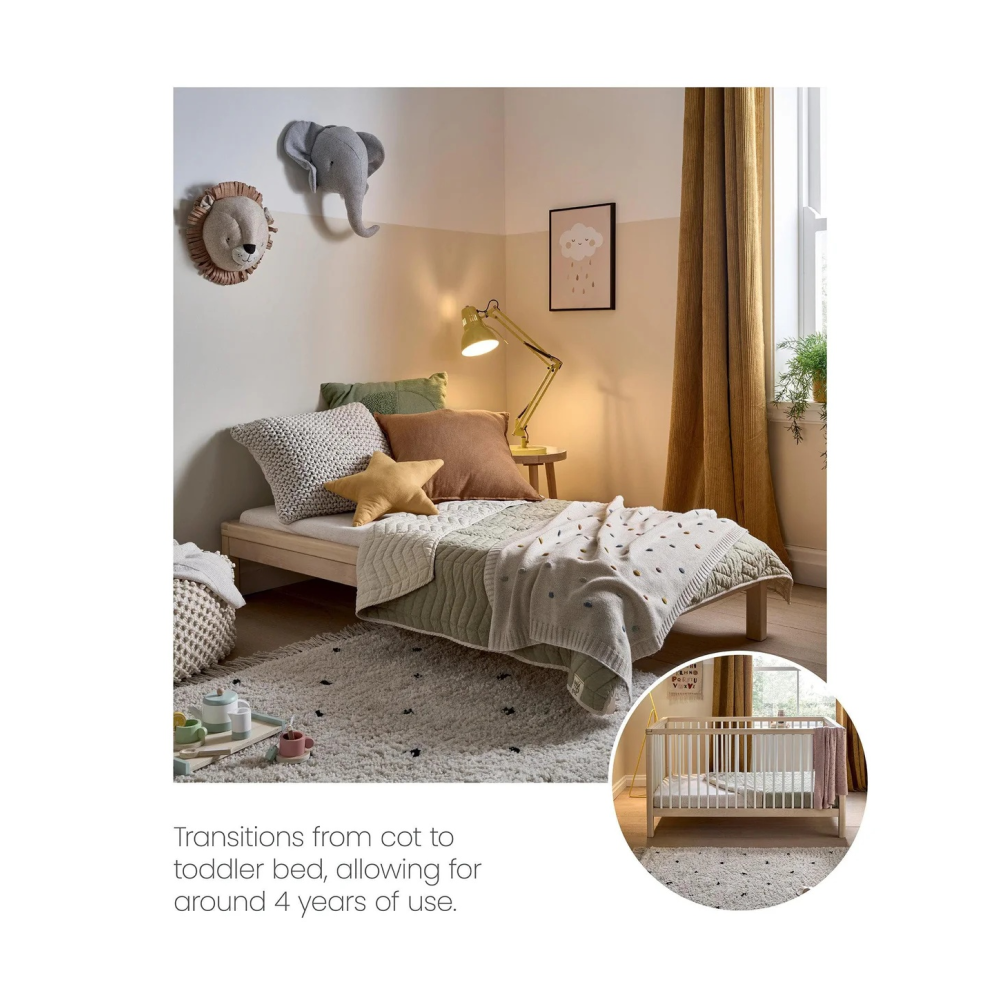 Mamas & Papas Solo Cot Bed - Slate / Natural
