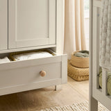 Mamas & Papas Wedmore 3 Piece Nursery Furniture Set with Cot Bed, Dresser and Wardrobe - Cashmere/Oak
