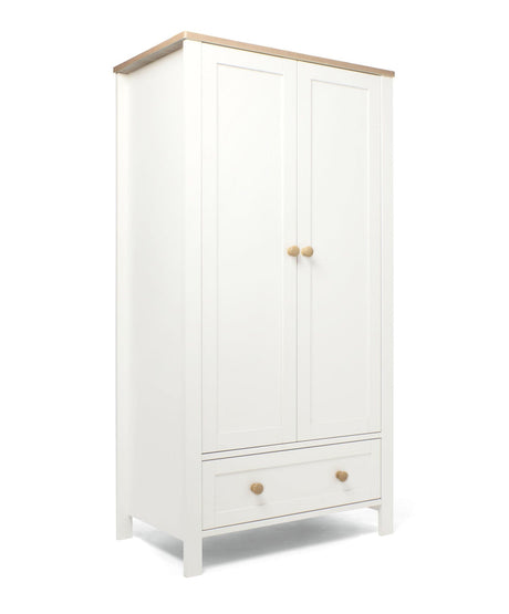Mamas & Papas Wedmore 3 Piece Nursery Furniture Set with Cot Bed, Dresser and Wardrobe - White/Oak