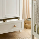 Mamas & Papas Wedmore 3 Piece Nursery Furniture Set with Cot Bed, Dresser and Wardrobe - White/Oak