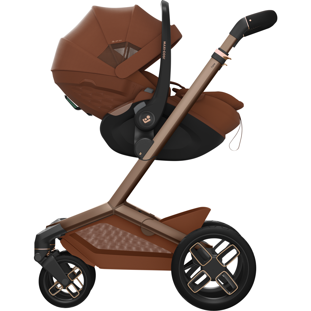 Maxi Cosi Fame 2026 Premium Family XL Travel System with Pebble Slide Pro Car Seat, Pearl XL Car Seat & Slide Pro Base - Copper Terra 19
