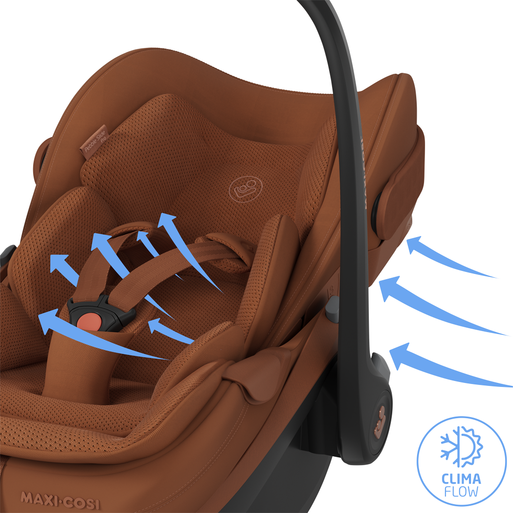 Maxi Cosi Fame 2026 Premium Family XL Travel System with Pebble Slide Pro Car Seat, Pearl XL Car Seat & Slide Pro Base - Copper Terra 24