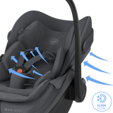 Maxi Cosi Fame 2026 Premium Family XL Travel System with Pebble Slide Pro Car Seat, Pearl XL Car Seat & Slide Pro Base - Moon Graphite 24